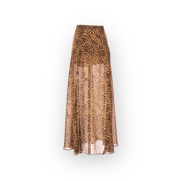 new MLM ᪥ Sexy High Thigh Slit Split Maxi Skirt ᪥ Leopard Print Rayon ᪥ XS ᪥ - Picture 3 of 16